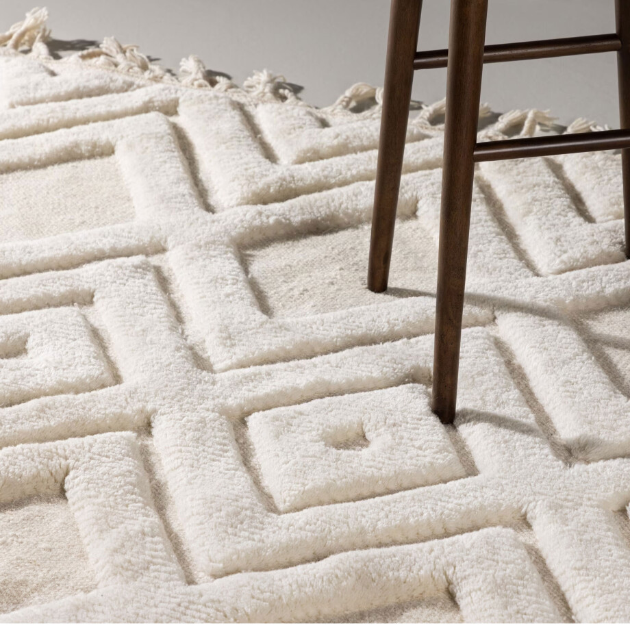 Nohr Vloerkleed 'Brannen' 200 x 300cm, kleur Wit Nohr Vloerkleed 'Brannen' 200 x 300cm, kleur Wit afbeelding 1