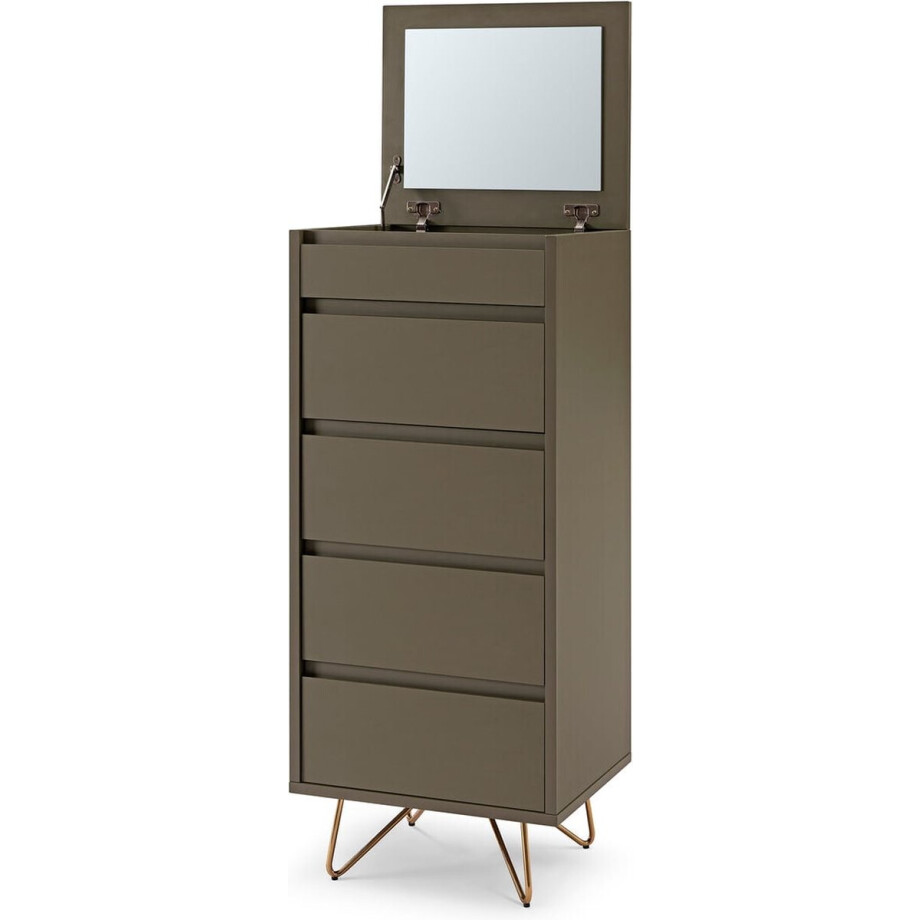 Ladekast Lucy Grijs - MDF - Breedte 45 cm - Hoogte 110 cm - Diepte 40 cm - Met lades - Zonder deuren Ladekast Lucy Grijs - MDF - Breedte 45 cm - Hoogte 110 cm - Diepte 40 cm - Met lades - Zonder deuren afbeelding 1