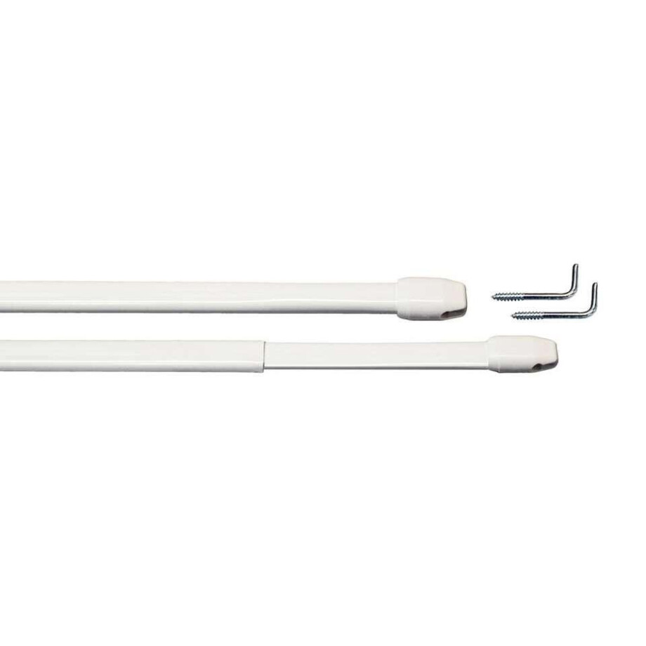 Leen Bakker - 2 Vitragestangen 60-90 Cm - 1070010 - Staal - Wit afbeelding 1