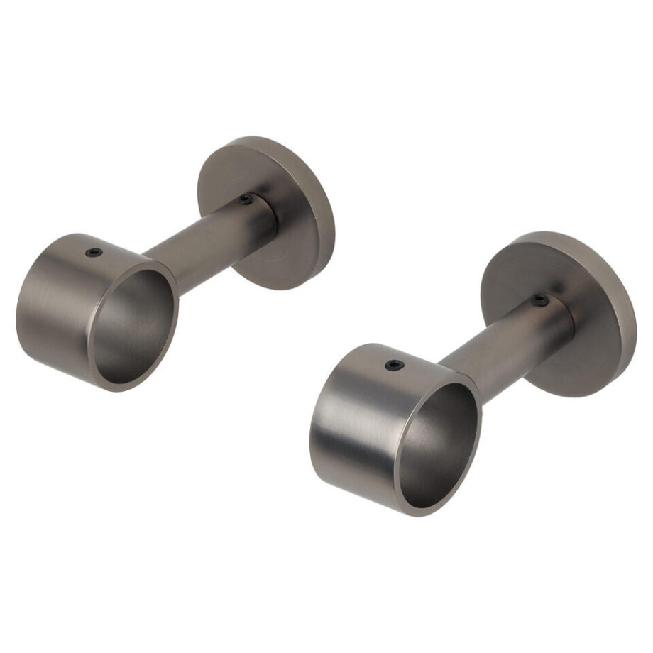 Leen Bakker - Plafondsteun Gordijnroede 5cm - Gun Metal - Ø28mm - S/2 (2016381) - Metaal - Grijs Leen Bakker - Plafondsteun Gordijnroede 5cm - Gun Metal - Ø28mm - S/2 (2016381) - Metaal - Grijs afbeelding 1