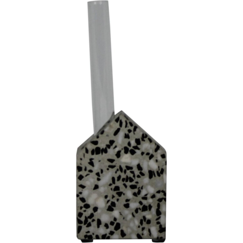 Housevitamin glazen reageerbuis vaas uit terrazzo huis - 16x8 cm afbeelding 1