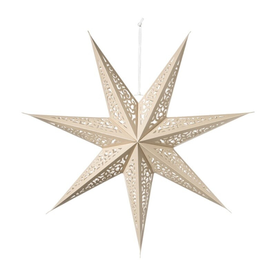 Kerstster papier - beige - 60 cm Kerstster papier - beige - 60 cm afbeelding