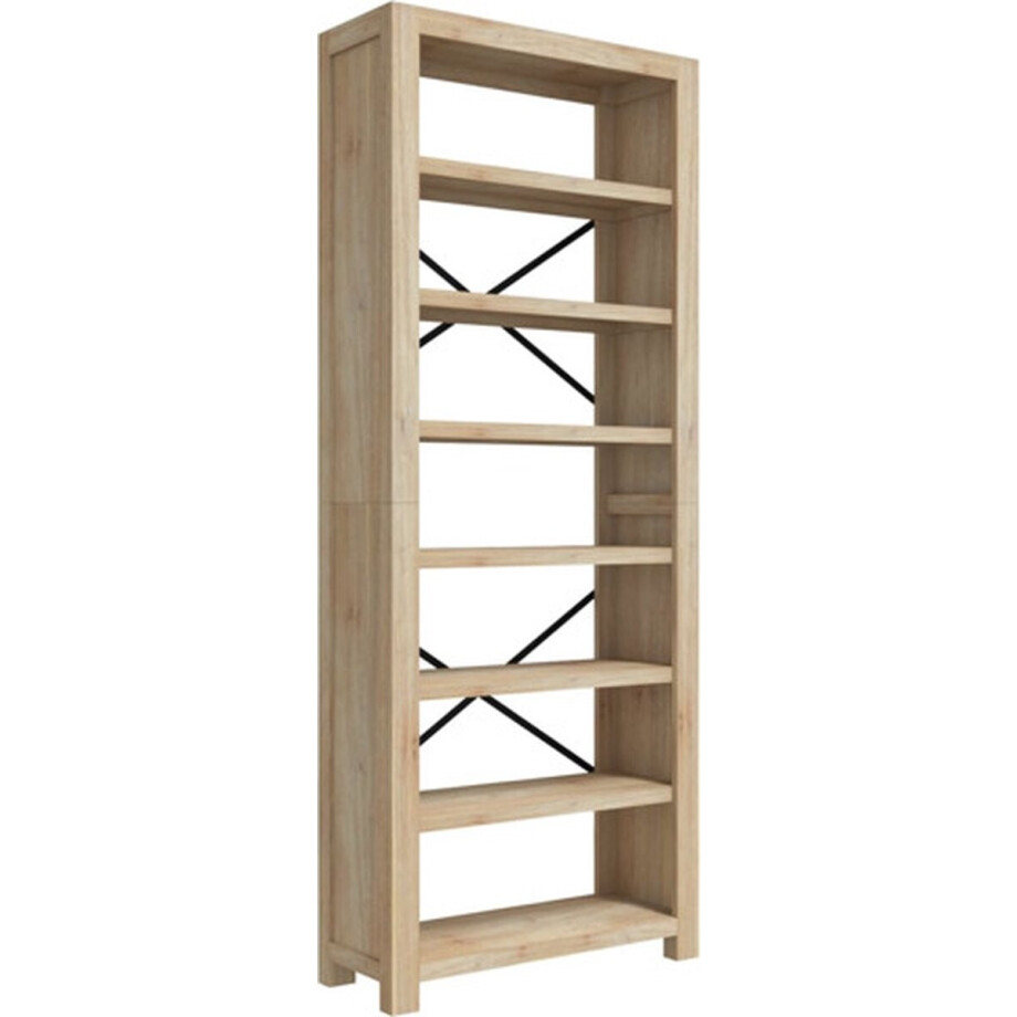 vidaXL - Boekenkast - met - 7 - schappen - 80x30x200 - cm - massief - acaciahout vidaXL - Boekenkast - met - 7 - schappen - 80x30x200 - cm - massief - acaciahout afbeelding 1