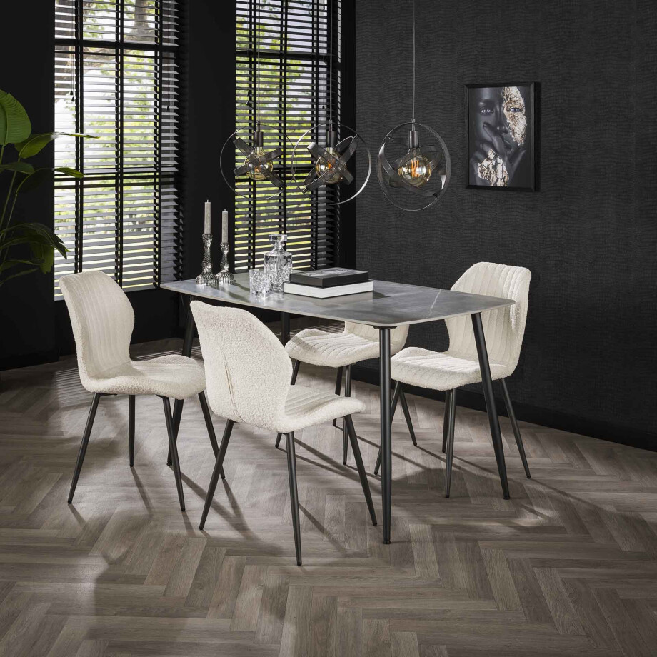 LifestyleFurn Eettafel 'Tyshelle' Keramiek, 140 x 80cm afbeelding 1