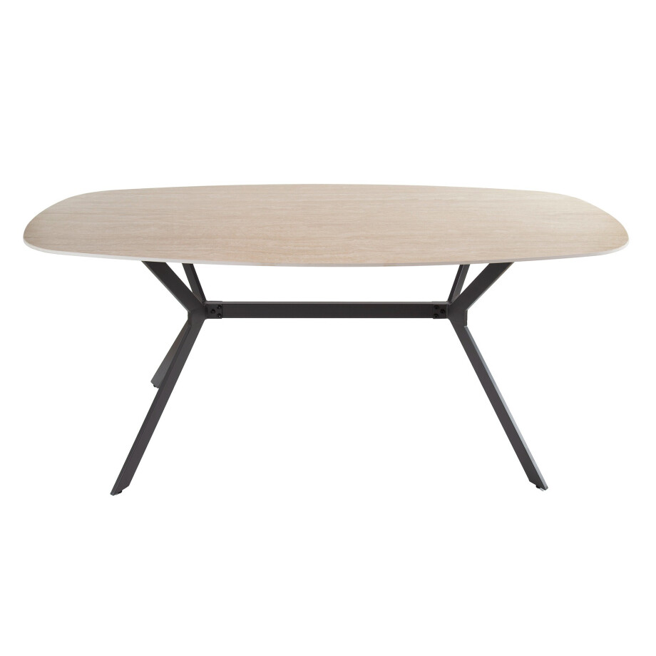 Eettafel Romano deens ovaal 180 cm Keramiek travertin afbeelding 1