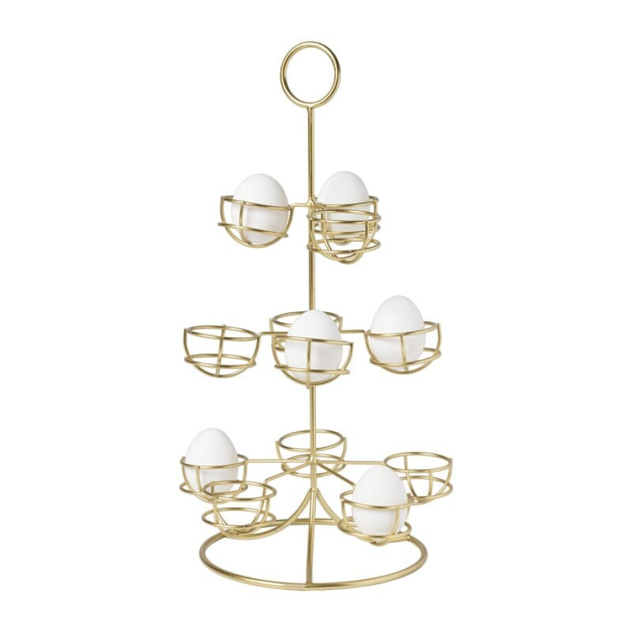 Etagere voor eieren - goud - 22x22x40,5 cm afbeelding 