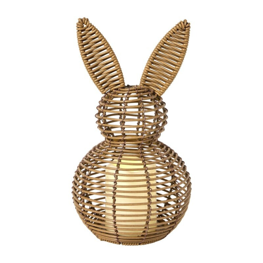 Rotan paashaas beeldje Danielle - bruin - ø17x31 cm afbeelding 