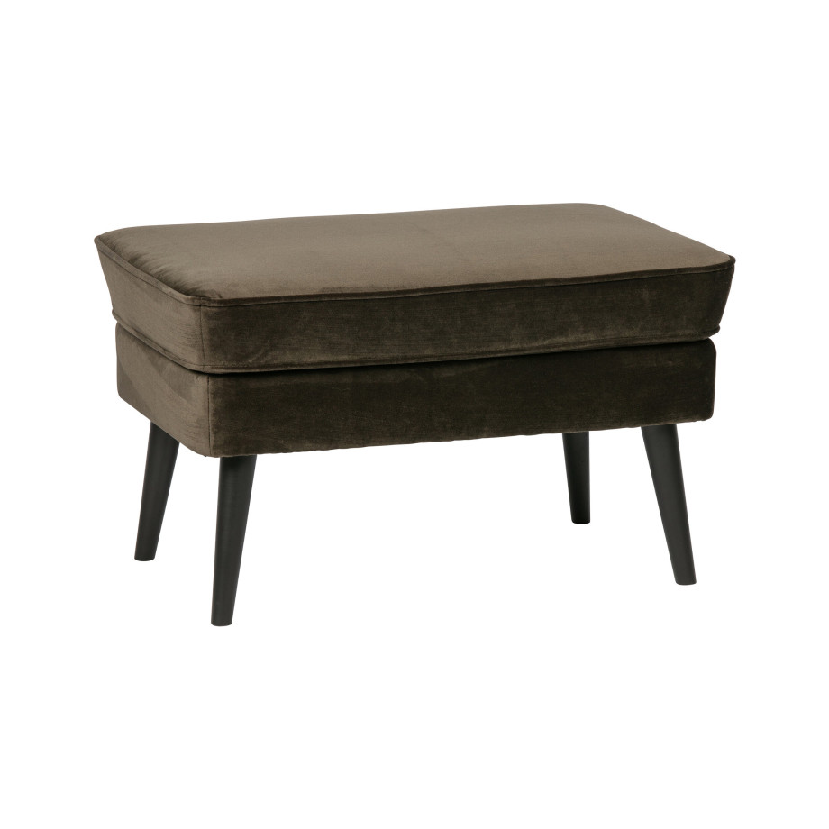 WOOOD Hocker 'Rocco' Velvet, kleur Warm Groen afbeelding 1