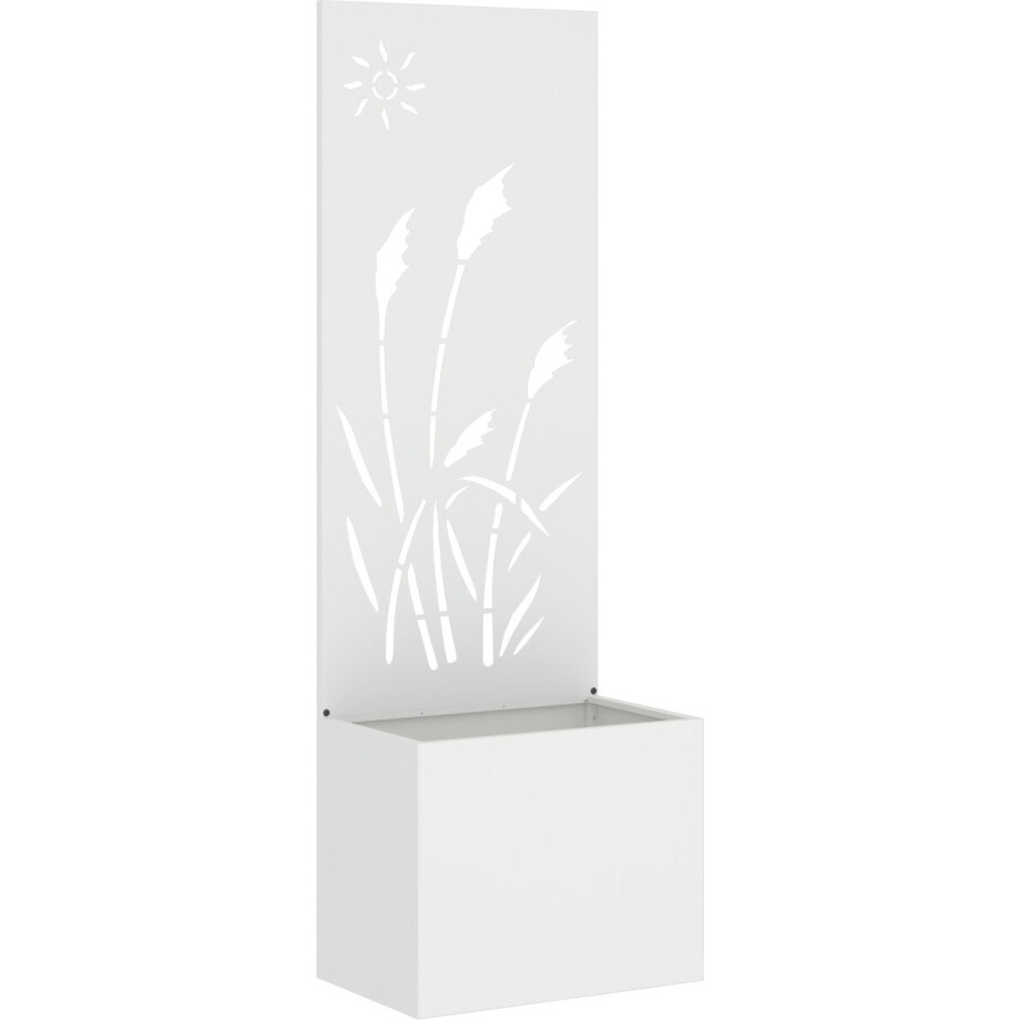 vidaXL - Tuin - Privacy - Scherm - Fretwerk - Wit - 50 - x - 150 - cm - Koudgewalst - staal afbeelding 1