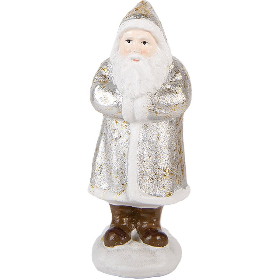 Clayre & Eef Kerstdecoratie Beeld Kerstman 7x7x16 cm Zilverkleurig Kunststof Clayre & Eef Kerstdecoratie Beeld Kerstman 7x7x16 cm Zilverkleurig Kunststof afbeelding 1