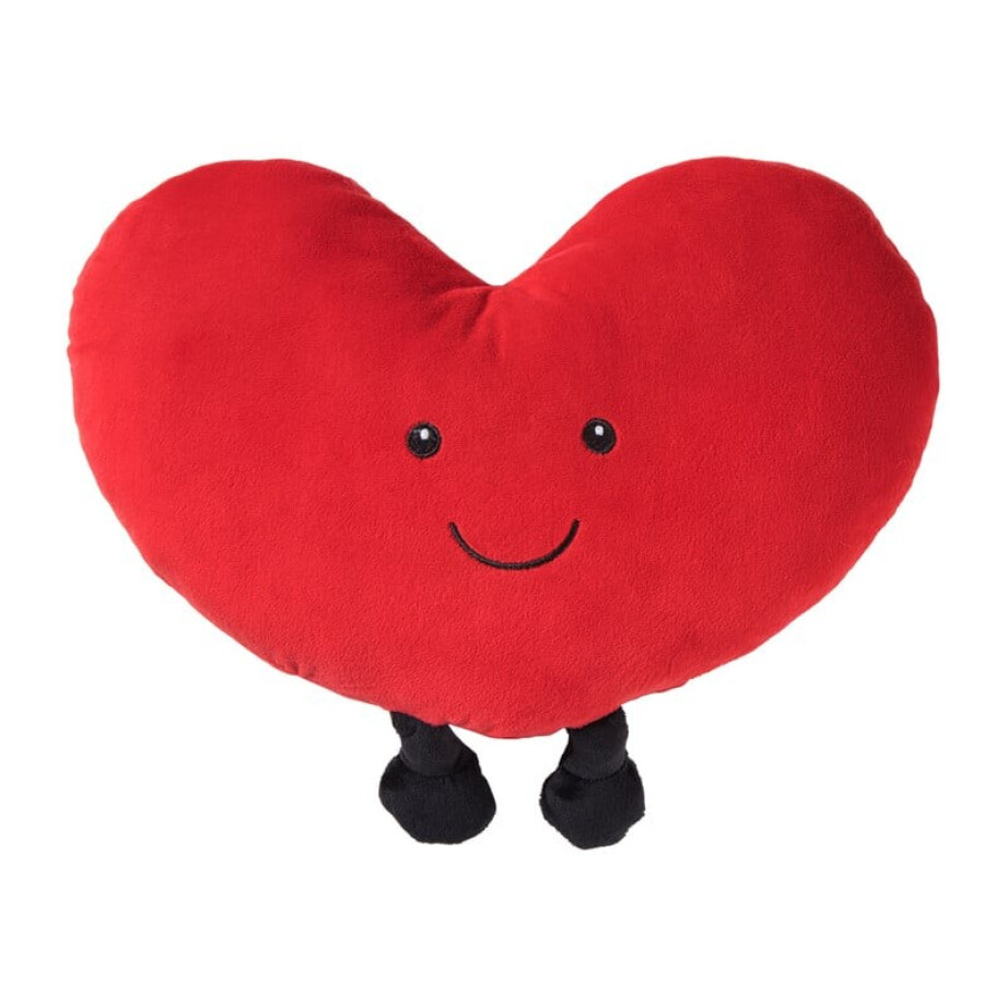 Kussen hart met beentjes - rood - 25x40 cm afbeelding 