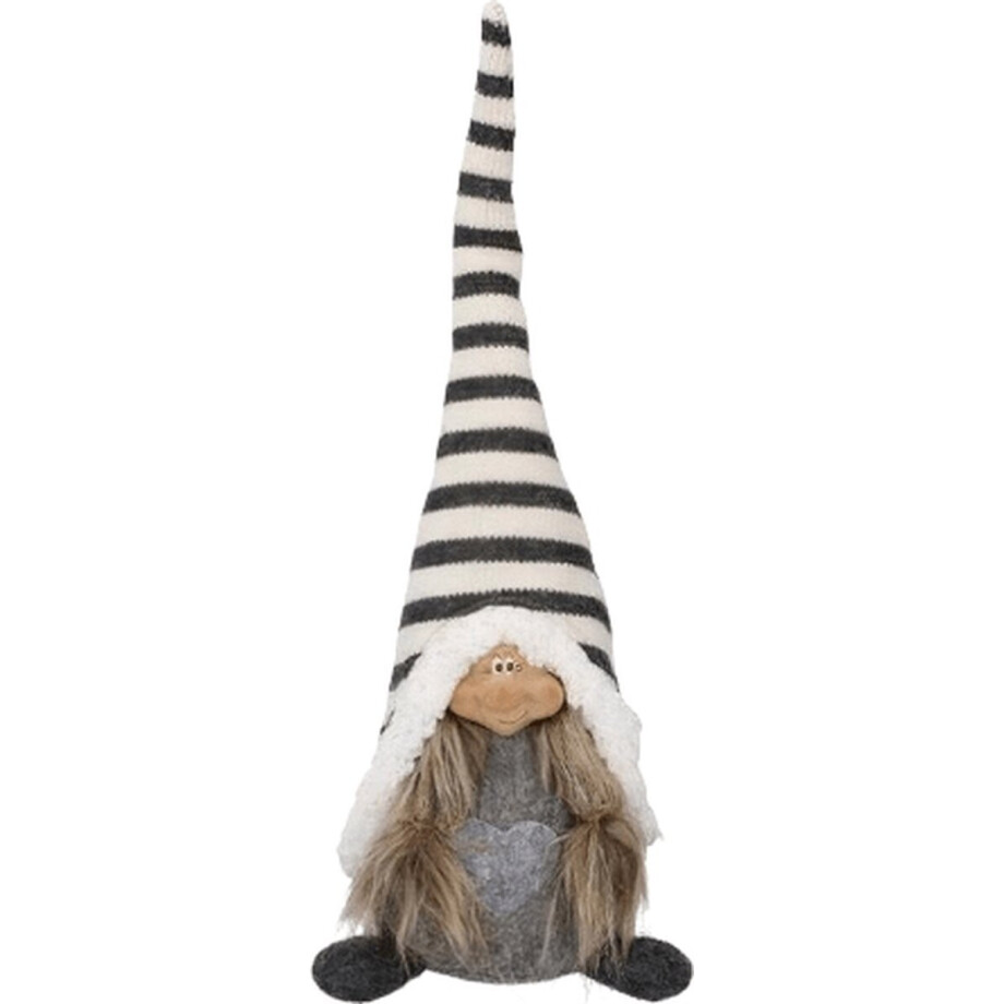 Gnoom - gnome - kerstkabouter - vrouwelijke kerstkabouter - grijs Gnoom - gnome - kerstkabouter - vrouwelijke kerstkabouter - grijs afbeelding 1