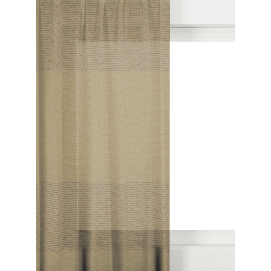 HEMA HEMA Gordijnstof Hasselt Lichtdoorlatend Streep Taupe (taupe) afbeelding 1