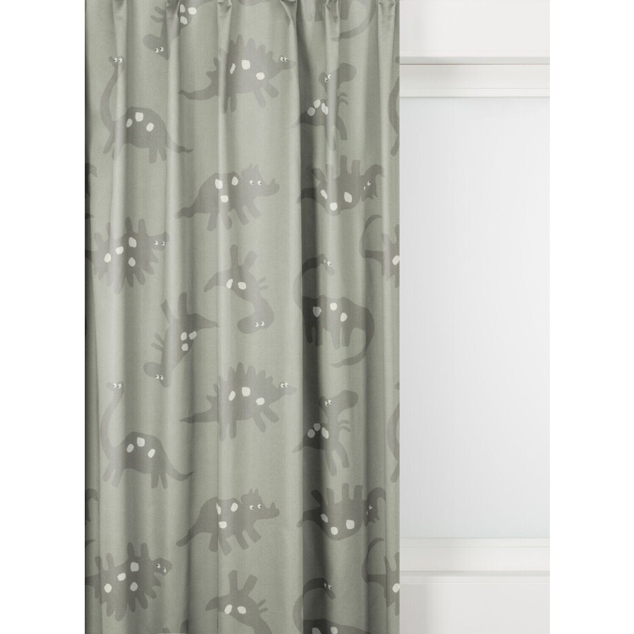 HEMA HEMA Gordijnstof Beilen Verduisterend Dino Groen (groen) afbeelding 1