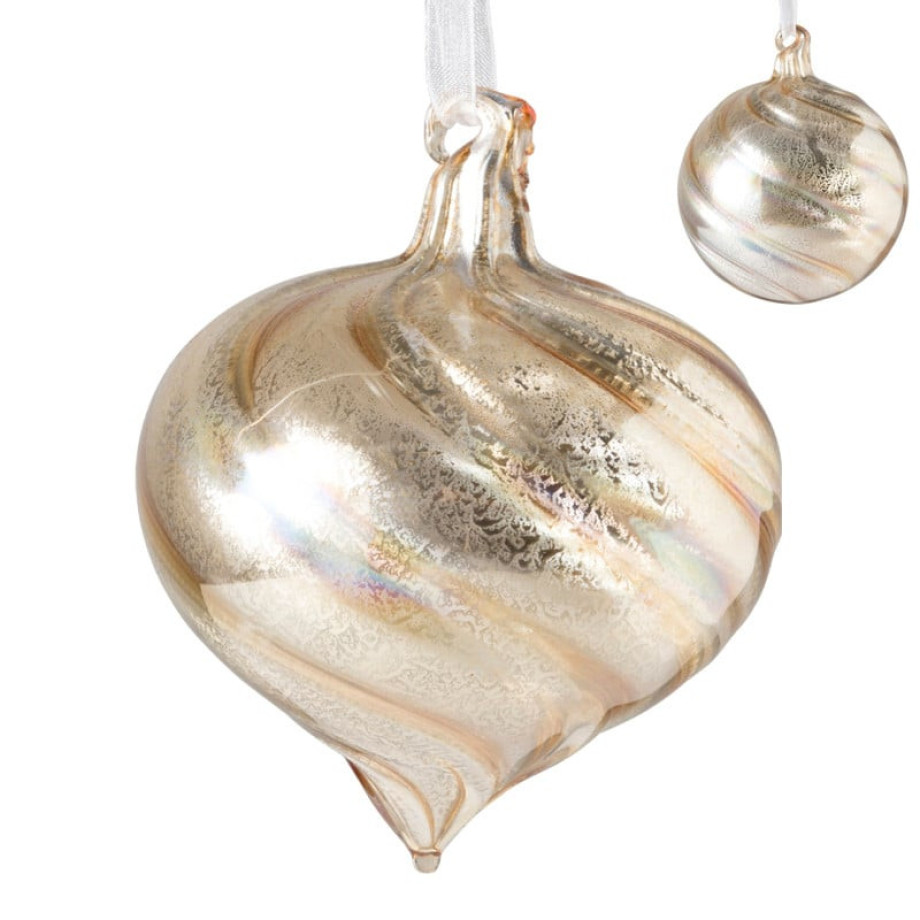 Kerstbal marble goud - diverse varianten - ⌀8 cm afbeelding 1