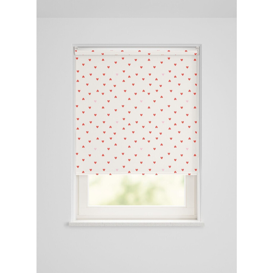 HEMA HEMA Rolgordijn Verduisterend Hartje Ecru-rood (rood) HEMA HEMA Rolgordijn Verduisterend Hartje Ecru-rood (rood) afbeelding 1