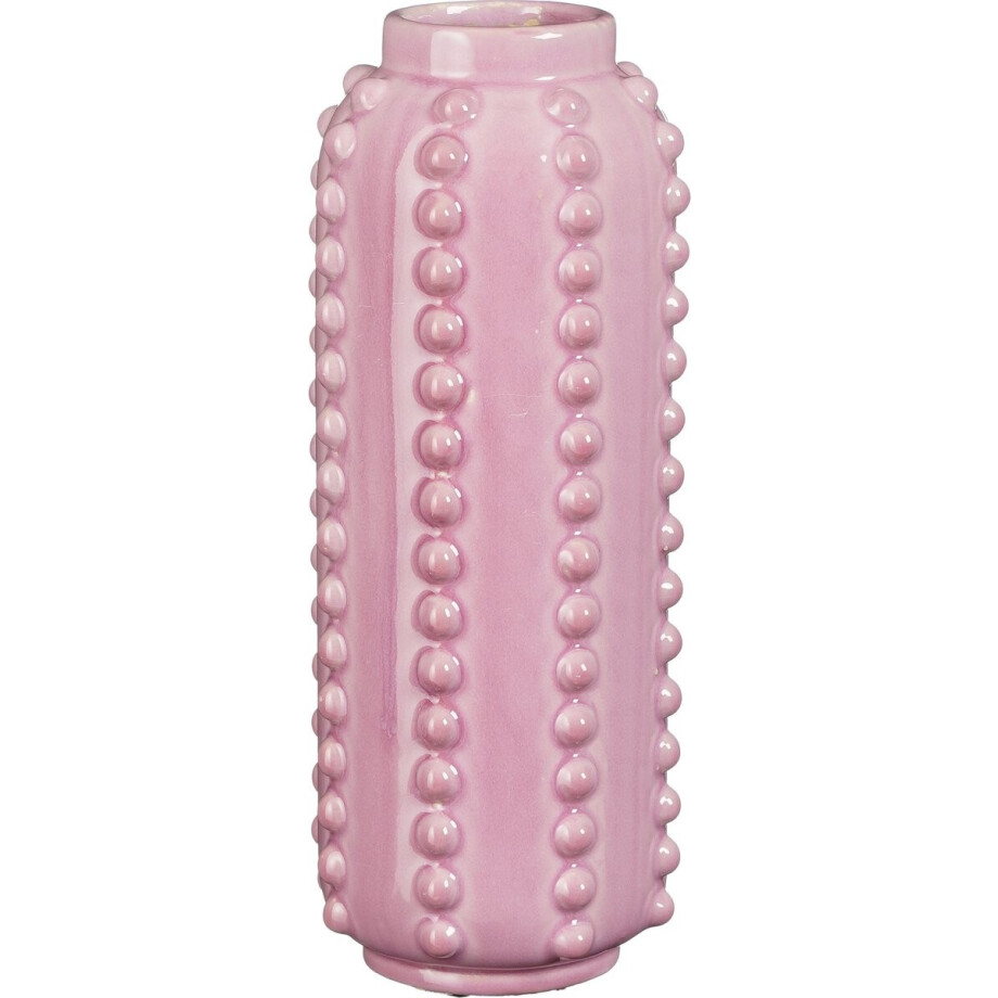 Mica Decorations Bloemenvaas - boaz - gebobbeld - roze - 30 x 11 cm - boeketvaas Mica Decorations Bloemenvaas - boaz - gebobbeld - roze - 30 x 11 cm - boeketvaas afbeelding 1