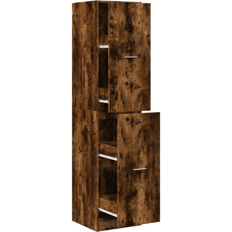 vidaXL Apothekerskast - Gerookt Eiken - 40x41x174,5 cm vidaXL Apothekerskast - Gerookt Eiken - 40x41x174,5 cm afbeelding 1
