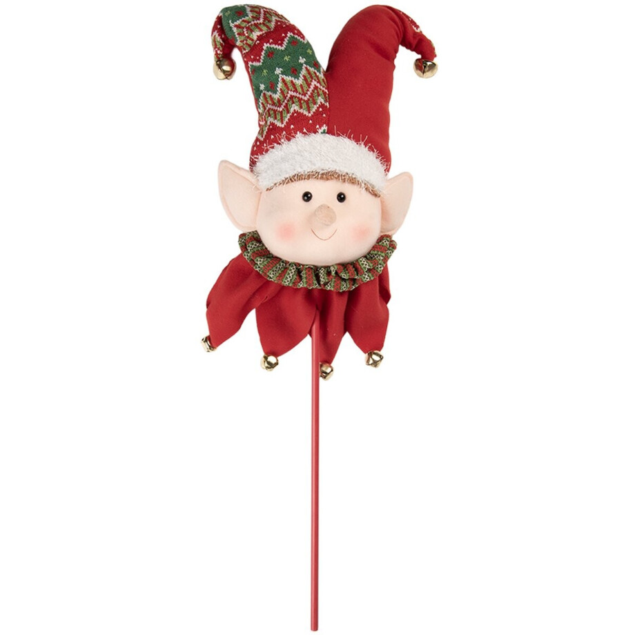 Clayre & Eef Kerstdecoratie Elf 20x15x80 cm Rood Hout Clayre & Eef Kerstdecoratie Elf 20x15x80 cm Rood Hout afbeelding 1