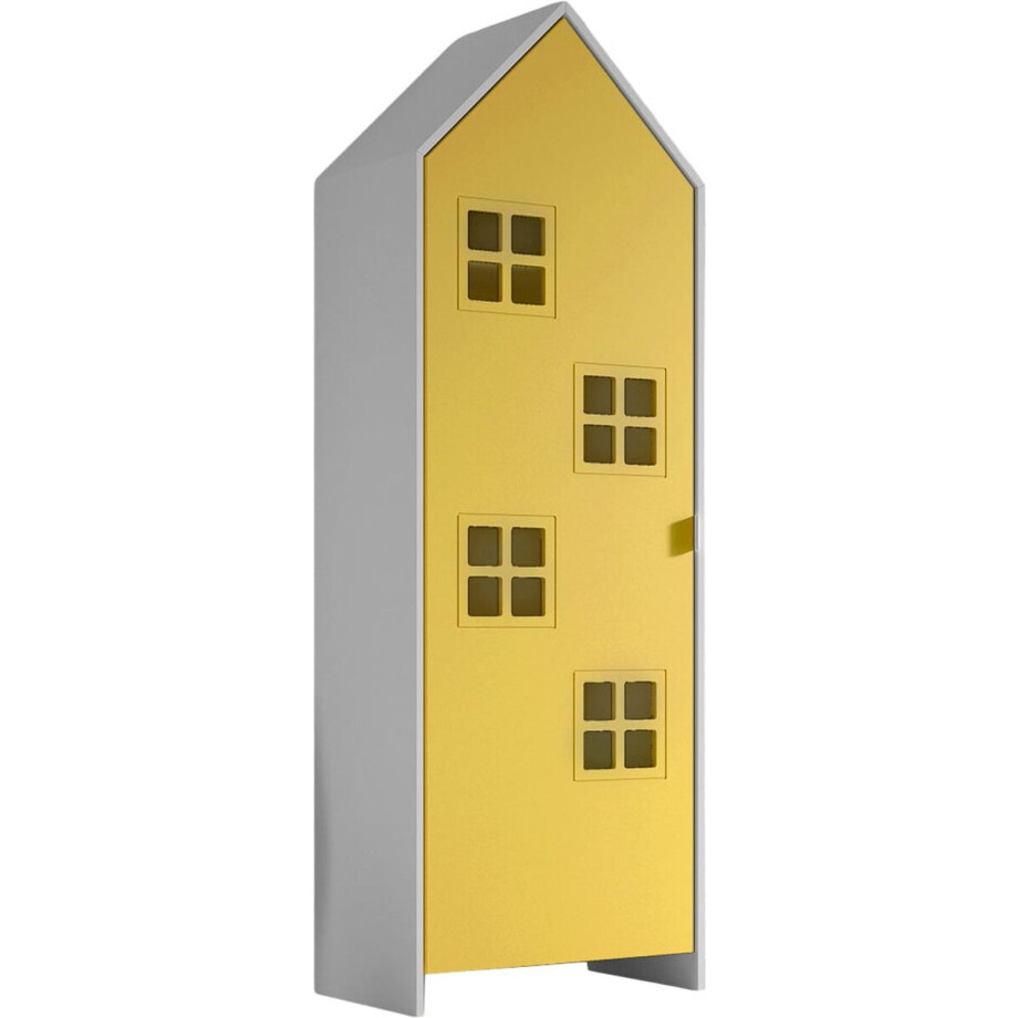 Kledingkast Juul Geel - MDF - Breedte 62,8 cm - Hoogte 9 cm - Diepte 171,7 cm - Met planken - Met openslaande deuren Kledingkast Juul Geel - MDF - Breedte 62,8 cm - Hoogte 9 cm - Diepte 171,7 cm - Met planken - Met openslaande deuren afbeelding 1