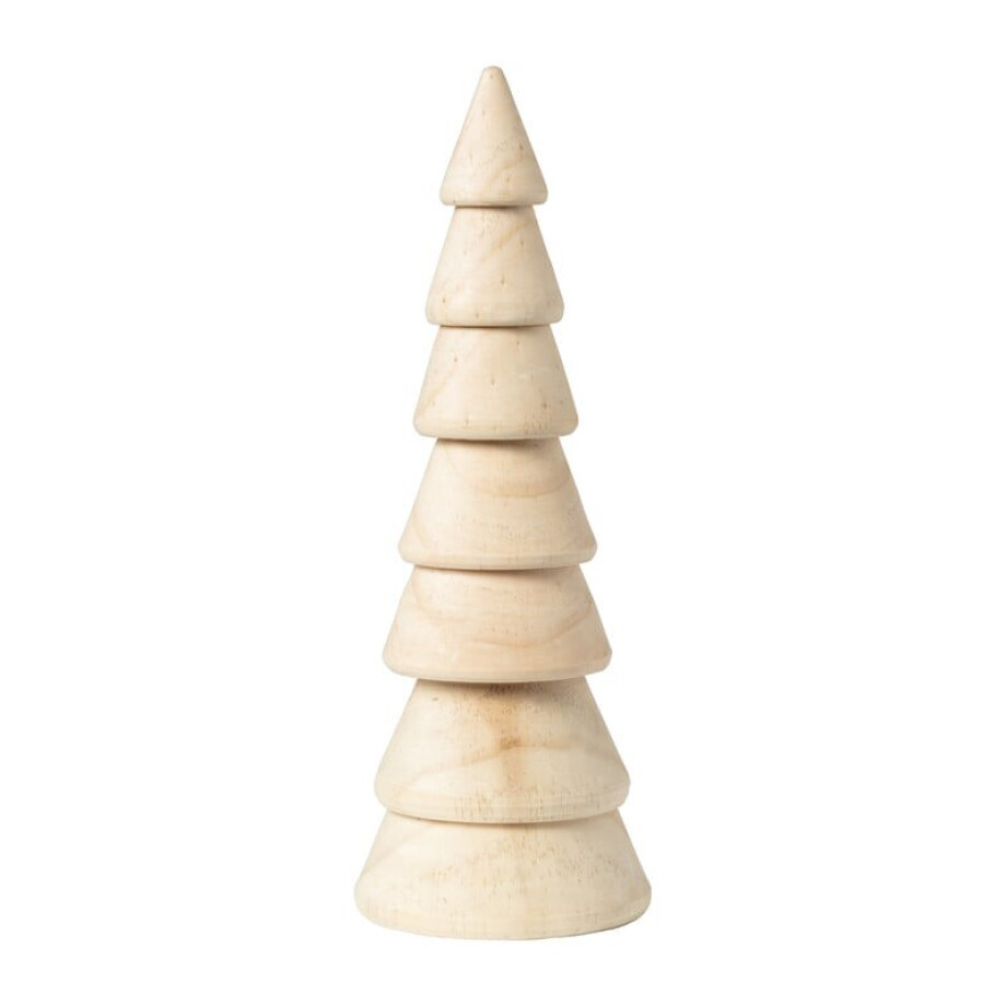 Kerstboom hout - naturel - ø9.5x27.5 afbeelding 