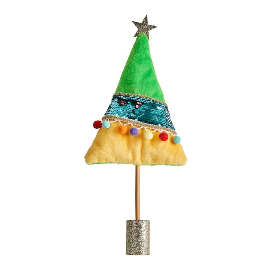 Kerstboom pompom - groen - 38 cm hoog afbeelding 