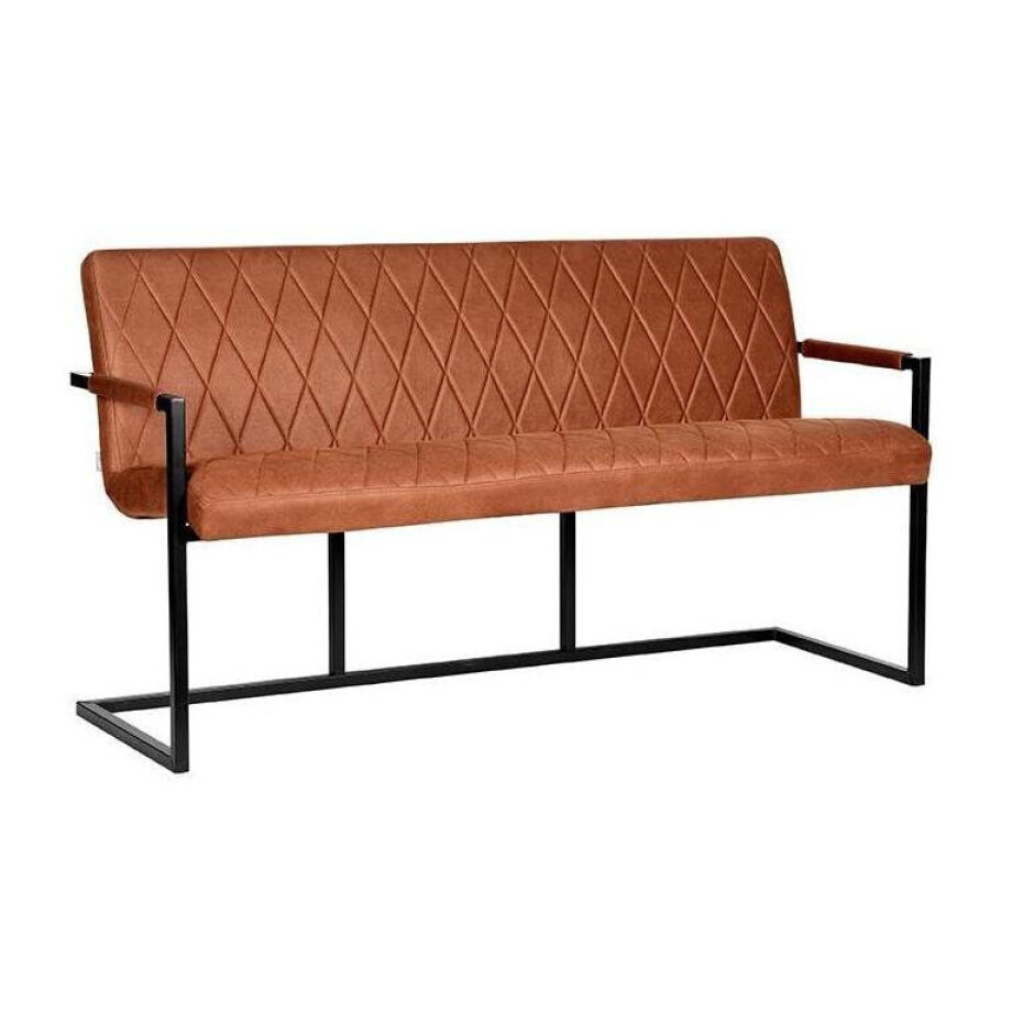 LABEL51 Eetkamerbank 'Denmark', 155cm, kleur Cognac afbeelding 1
