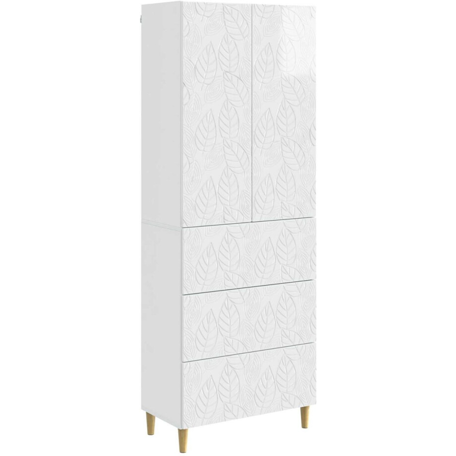 vidaXL - Kast - Set - 2 - st - 66 - x - 34,5 - x - 90 - cm - Bewerkt - hout - Hoogglans - Wit vidaXL - Kast - Set - 2 - st - 66 - x - 34,5 - x - 90 - cm - Bewerkt - hout - Hoogglans - Wit afbeelding 1