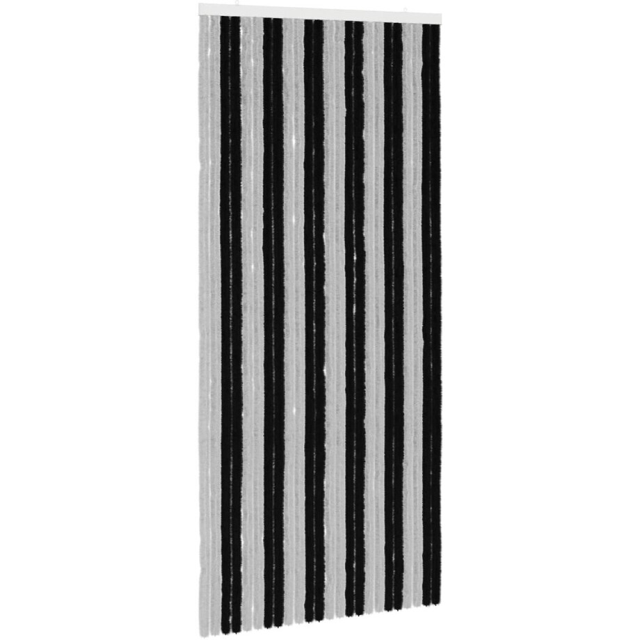 vidaXL - Insecten - Gordijn - Chenille - Grijs - en - Zwart - 100 - x - 220 - cm - 100% - PP afbeelding 1