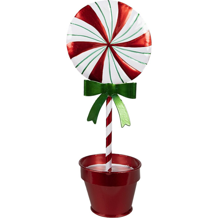 Clayre & Eef Kerstdecoratie Lolly 12x9x31 cm Rood Metaal Clayre & Eef Kerstdecoratie Lolly 12x9x31 cm Rood Metaal afbeelding 1