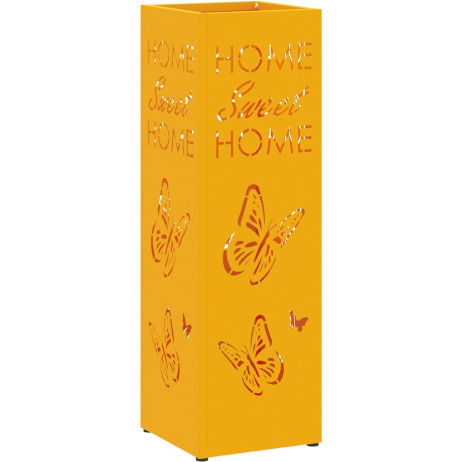 vidaXL - Opslaghaak - & - Rek - Mosterdgeel - 15,5 - x - 15,5 - x - 49 - cm - Metaal afbeelding 1