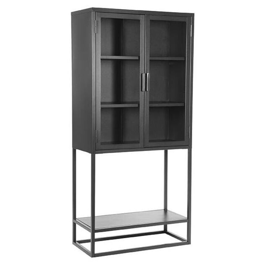 LABEL51 Vitrinekast 'Level', Metaal, 70 x 35 x 150cm, kleur Zwart afbeelding 1