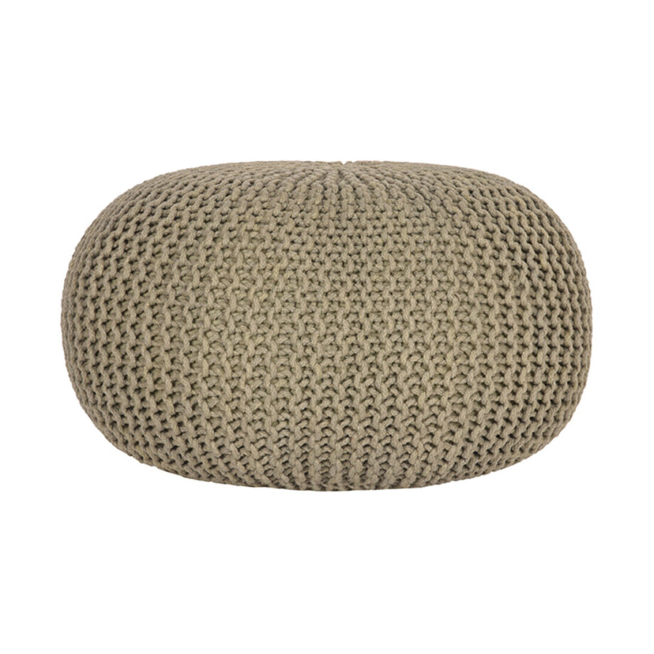 LABEL51 Poef 'Knitted', 70 x 35cm, kleur Groen afbeelding 1