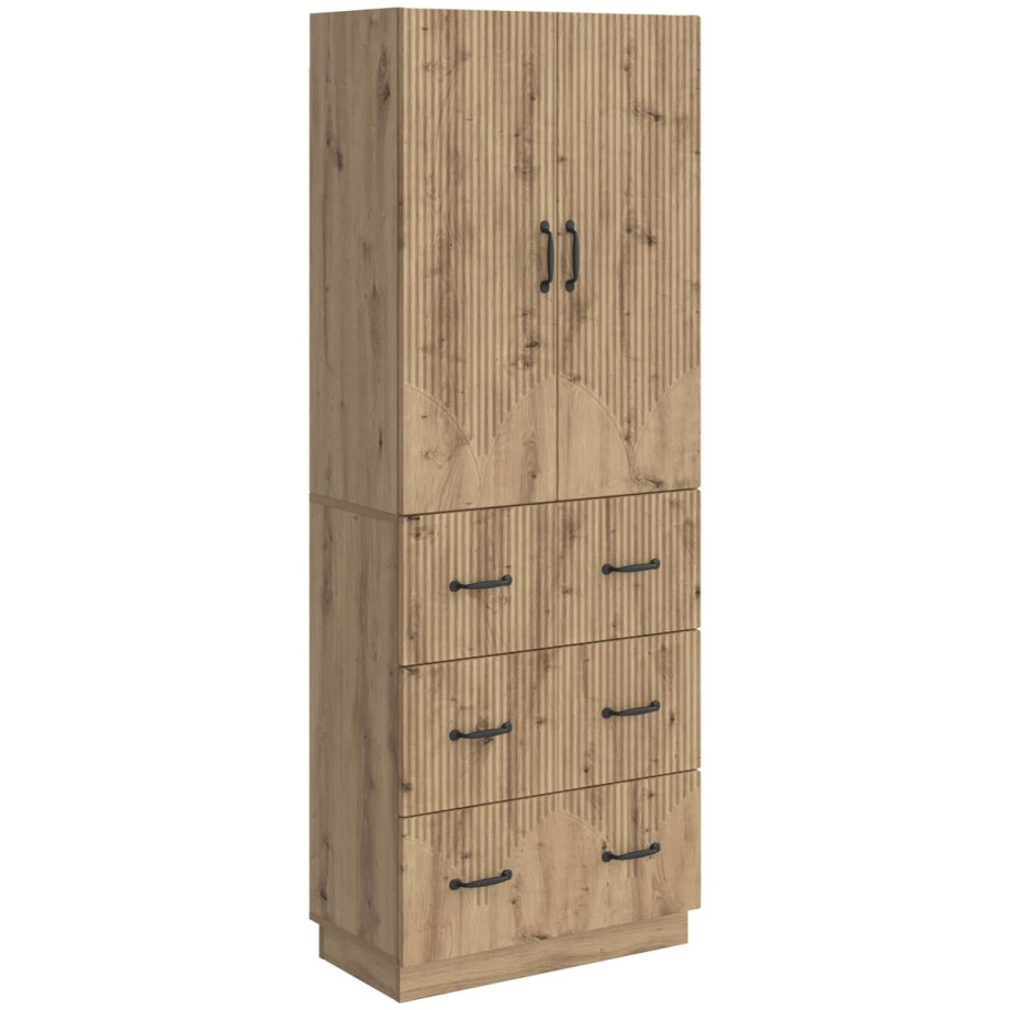 vidaXL - Kast - Set - 2 - st - 66 - x - 34,5 - x - 87 - cm - Bewerkt - hout - Artisanaal - eiken afbeelding 1