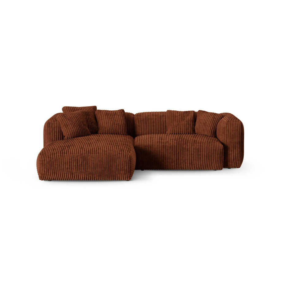 Modulaire hoekbank Martina links ribstof | Micadoni Home afbeelding 1
