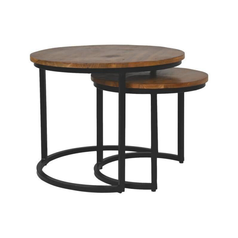 Set van 2 ronde bijzettafels Lesley | HSM Collection afbeelding 1