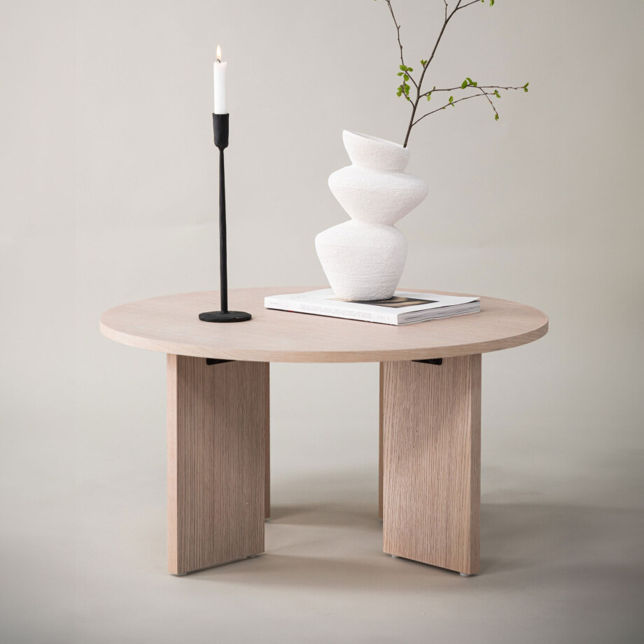 Nohr Ronde Salontafel 'Gayla' 80cm, kleur Whitewash afbeelding 1