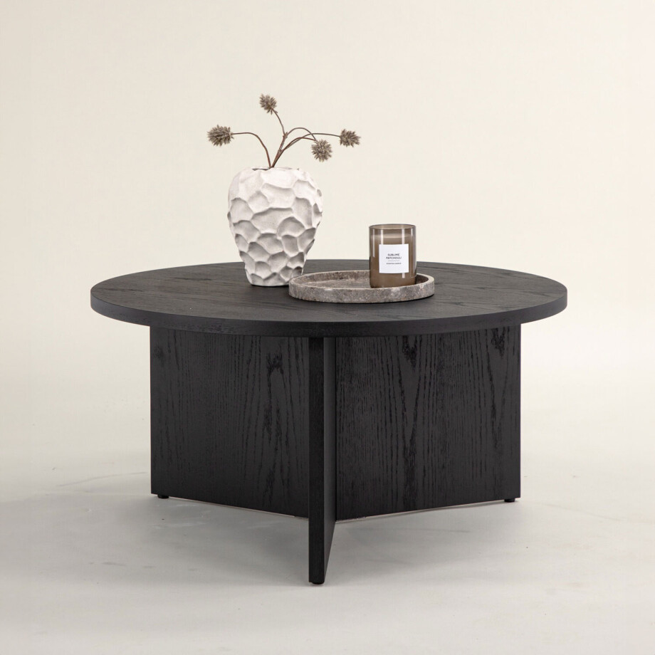Nohr Ronde Salontafel 'Tammera' 65cm, kleur Zwart Nohr Ronde Salontafel 'Tammera' 65cm, kleur Zwart afbeelding 1