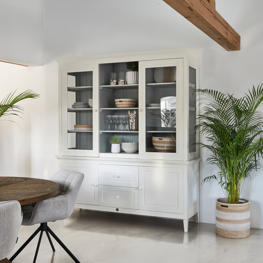 Rivièra Maison Buffetkast 'Bedford' Cabinet XL, Mangohout, 220 x 198cm, kleur Wit afbeelding 1