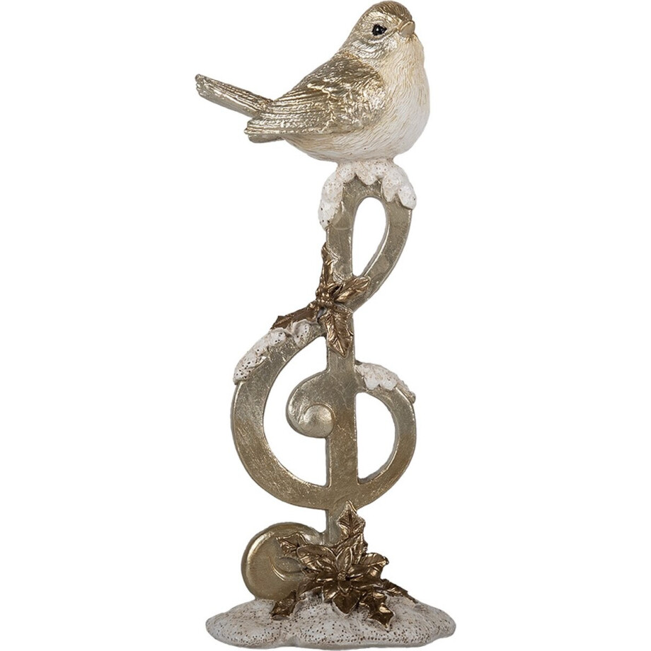 Clayre & Eef Decoratie Beeld Vogel 6x5x16 cm Beige Polyresin Clayre & Eef Decoratie Beeld Vogel 6x5x16 cm Beige Polyresin afbeelding 1