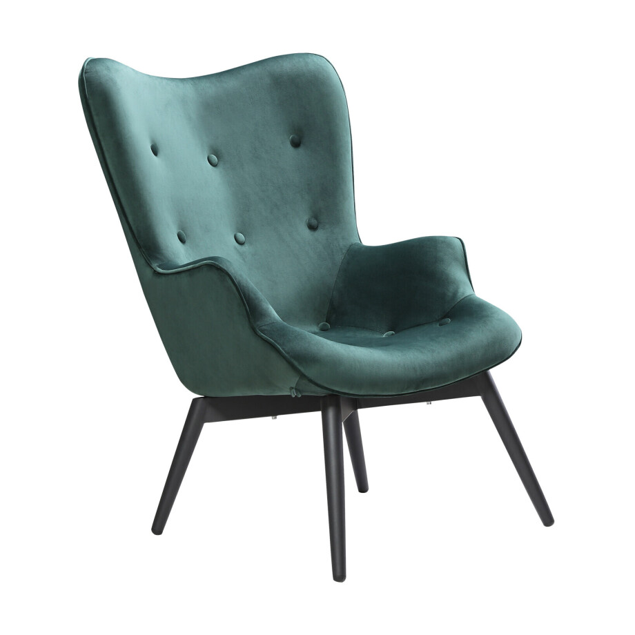 Artistiq Fauteuil 'Anderson', Velvet, kleur Groen Artistiq Fauteuil 'Anderson', Velvet, kleur Groen afbeelding 1