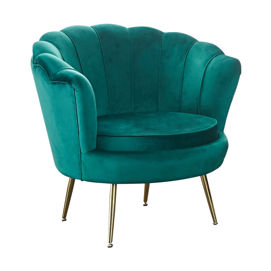 Artistiq Fauteuil 'Lizzy', Velvet, kleur Groen Artistiq Fauteuil 'Lizzy', Velvet, kleur Groen afbeelding 1