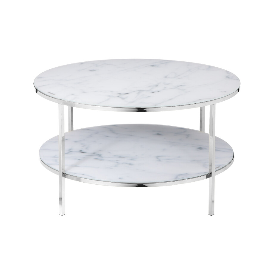 Artistiq Salontafel 'Daisy', 80cm, Marmerlook, kleur Wit Artistiq Salontafel 'Daisy', 80cm, Marmerlook, kleur Wit afbeelding 1