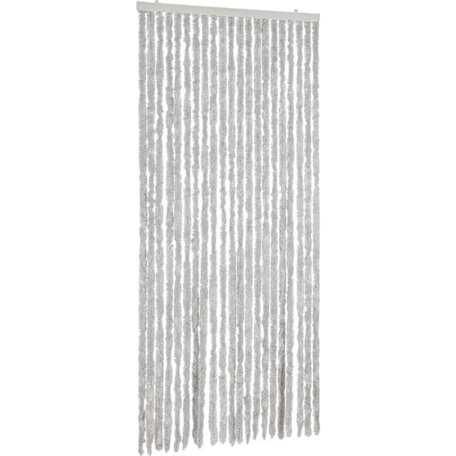vidaXL - Vliegengordijn - 90x200 - cm - chenille - grijs afbeelding 1
