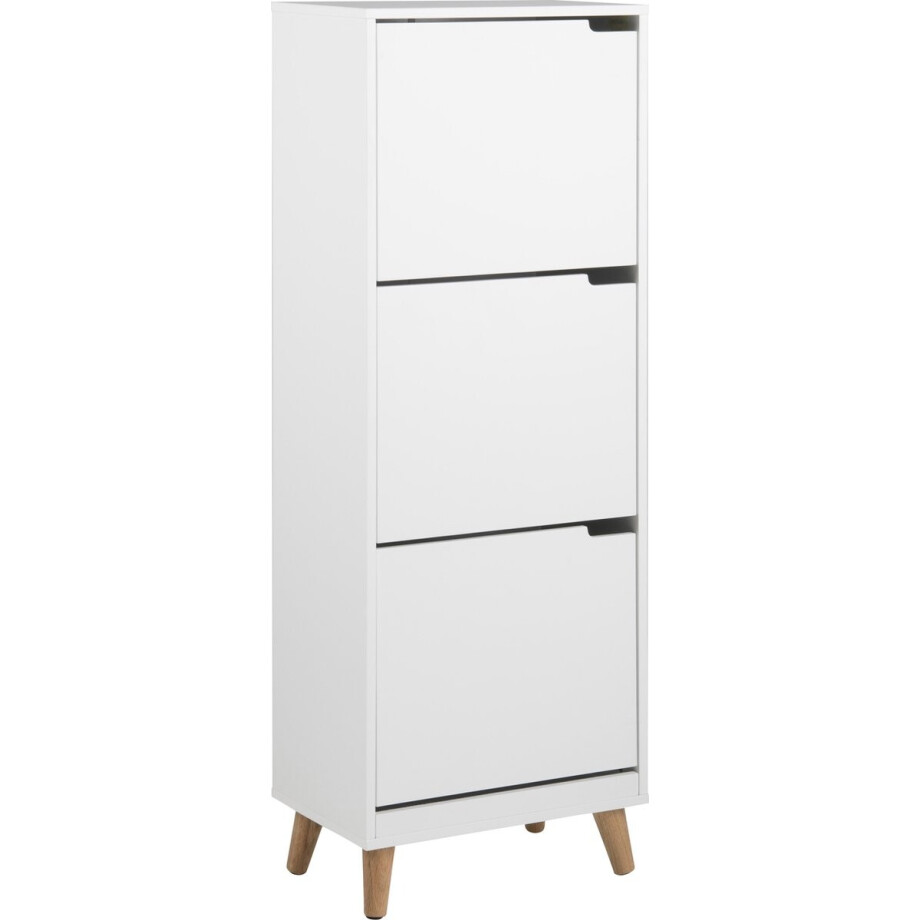Schoenenkast Mistra 47cm, 3 deuren - wit - Actona - Schoenenkast - Wit - Hout; MDF Schoenenkast Mistra 47cm, 3 deuren - wit - Actona - Schoenenkast - Wit - Hout; MDF afbeelding 1