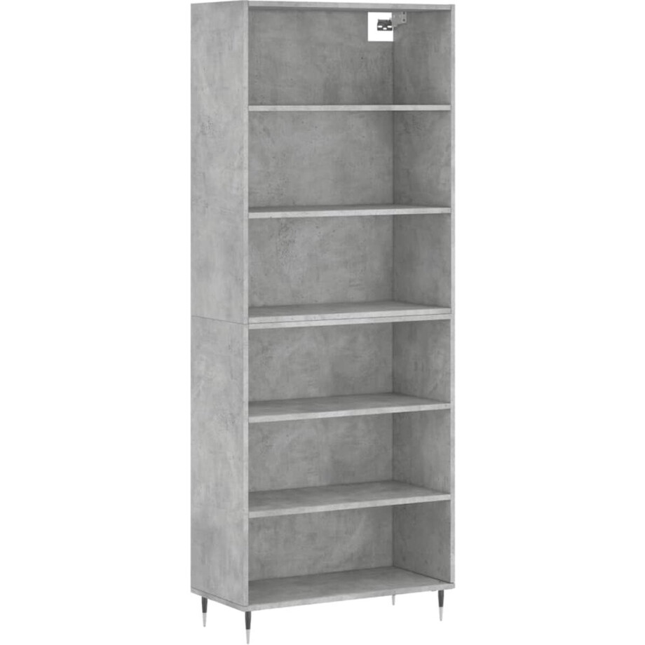 vidaXL - Hoge - kast - 69,5x32,5x180 - cm - bewerkt - hout - betongrijs vidaXL - Hoge - kast - 69,5x32,5x180 - cm - bewerkt - hout - betongrijs afbeelding 1