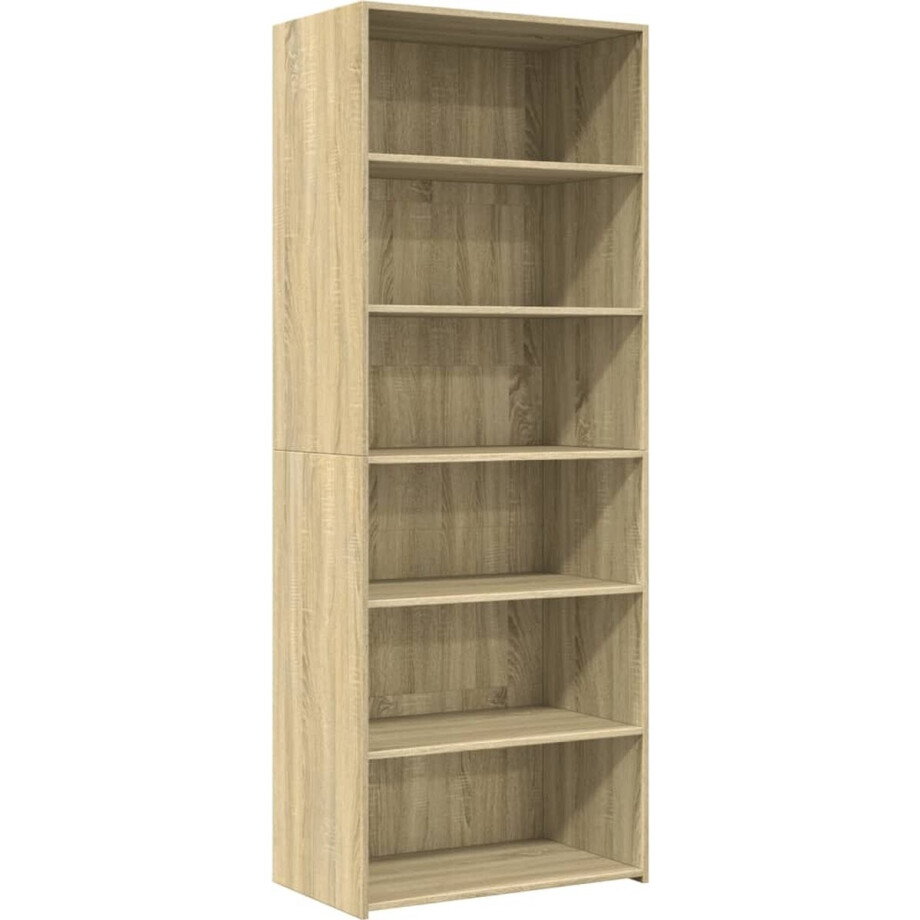 vidaXL - Hoge - kast - 70x41x185 - cm - bewerkt - hout - sonoma - eikenkleurig vidaXL - Hoge - kast - 70x41x185 - cm - bewerkt - hout - sonoma - eikenkleurig afbeelding 1