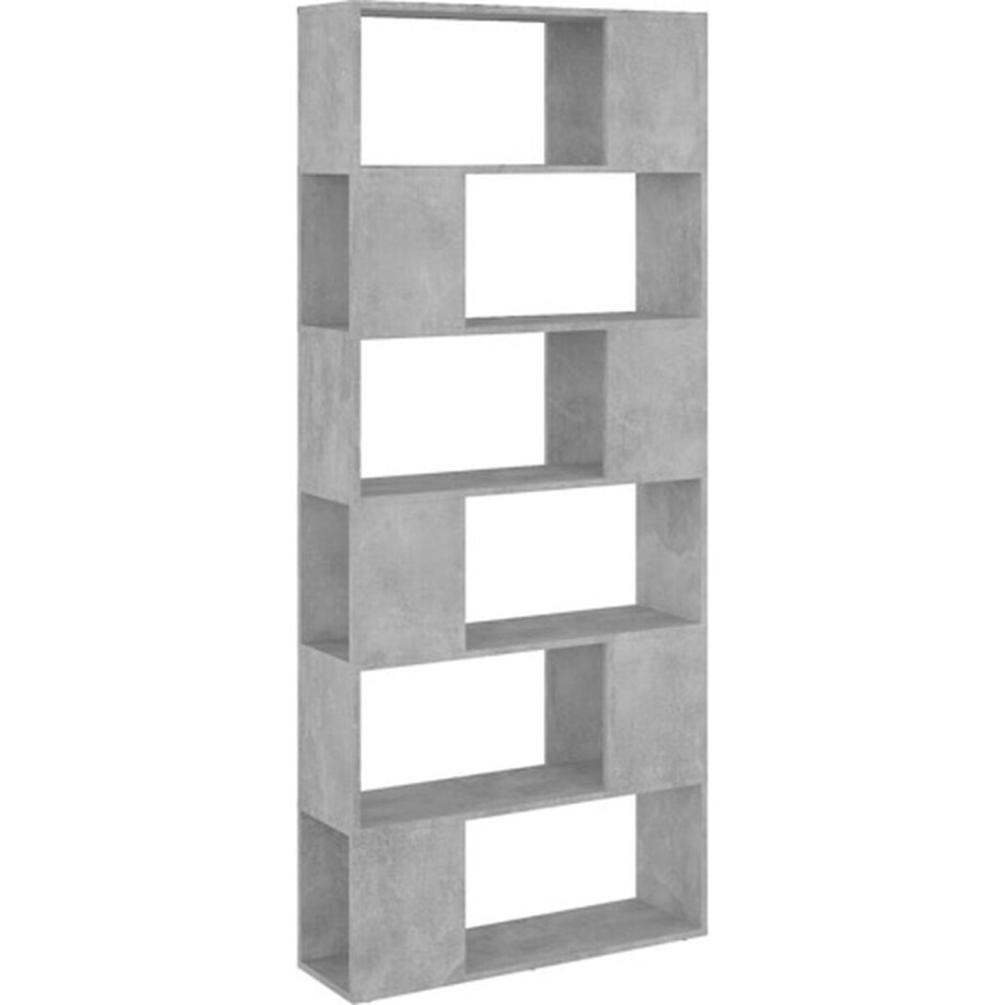 vidaXL - Boekenkast/kamerscherm - 80x24x186 - cm - bewerkt - hout - betongrijs afbeelding 1