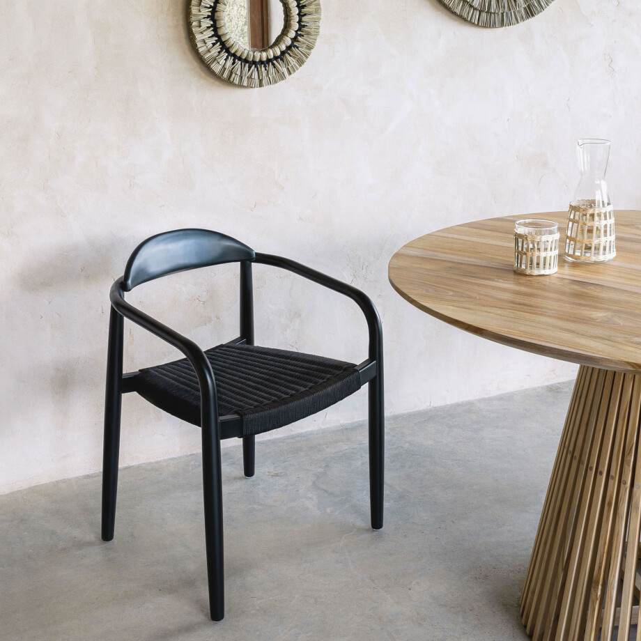 Kave Home Tuin / Eetkamerstoel 'Nina', kleur Zwart Kave Home Tuin / Eetkamerstoel 'Nina', kleur Zwart afbeelding 1