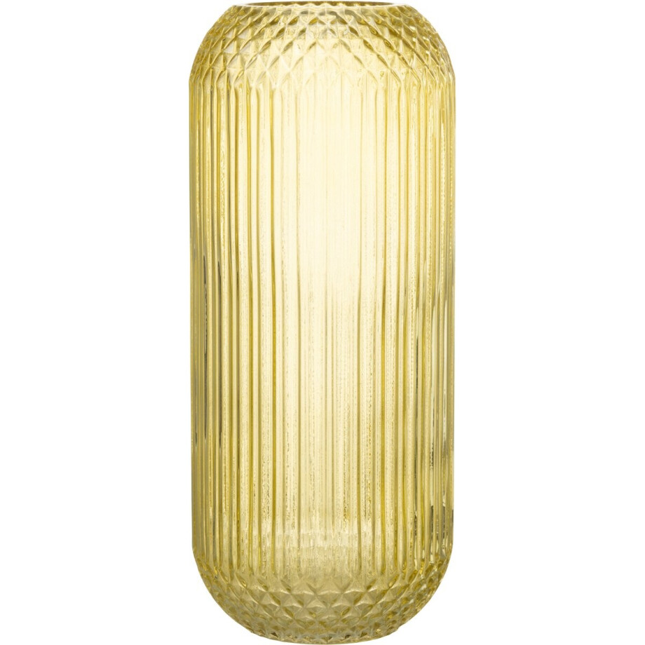 J-Line vaas Recht Geslepen - glas - geel - large - 36.5 cm hoog afbeelding 1